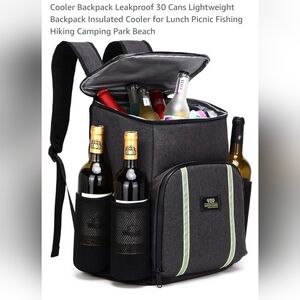 Qinol Black Insulated Backpack Cooler